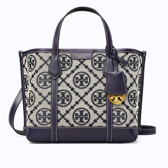 Tory Burch Perry T monogram small triple compartment tote - Picture 4 of 8